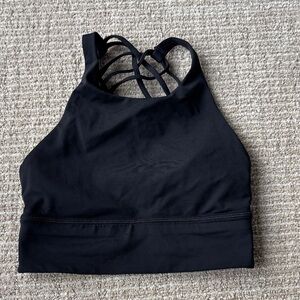 Black Strappy Women's Sports Bra